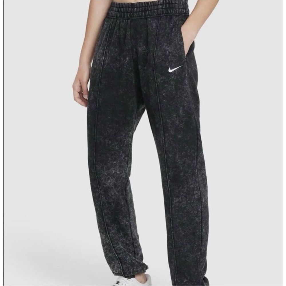 Nike Washed Acid Pants Loose Fit Mid Rise Fleece Joggers Cuffed Size Medium